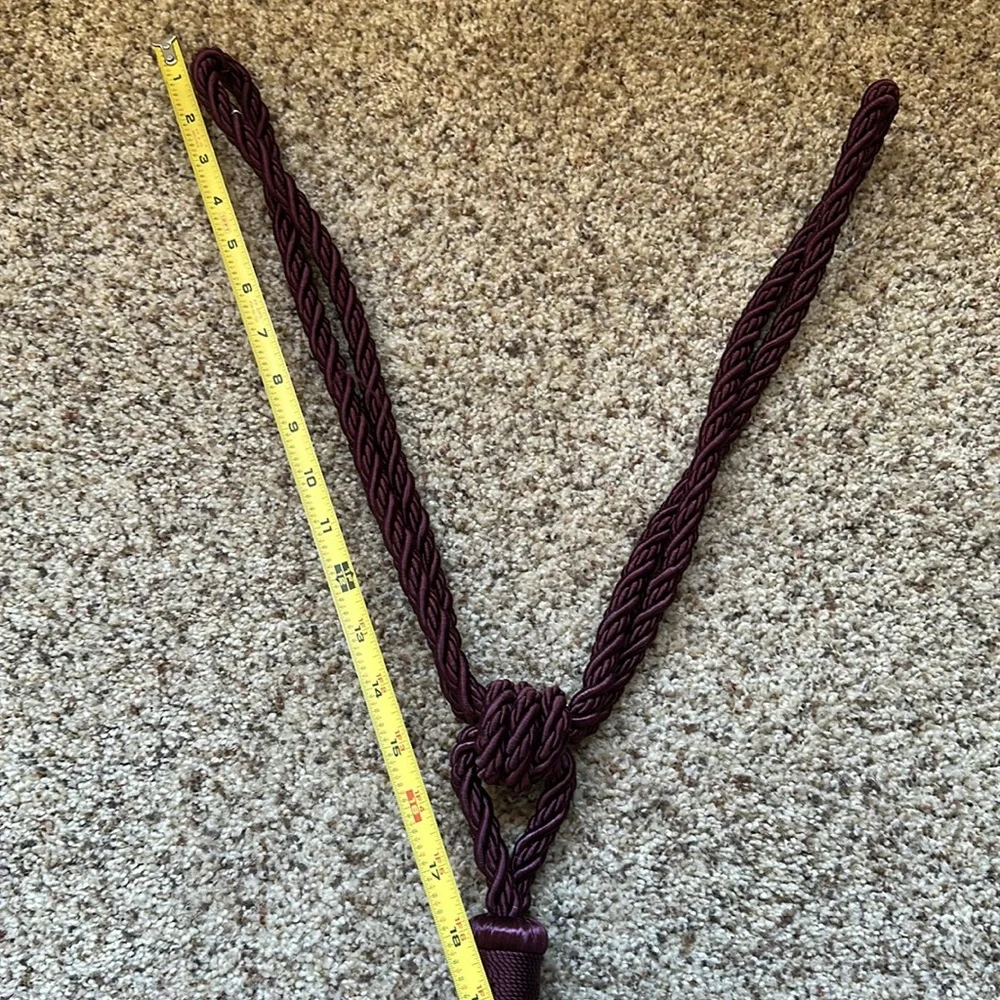 Large Burgundy Curtain Drapery Tieback Tassle
